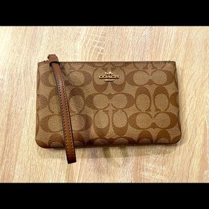 Tan Coach Clutch/Wristlet